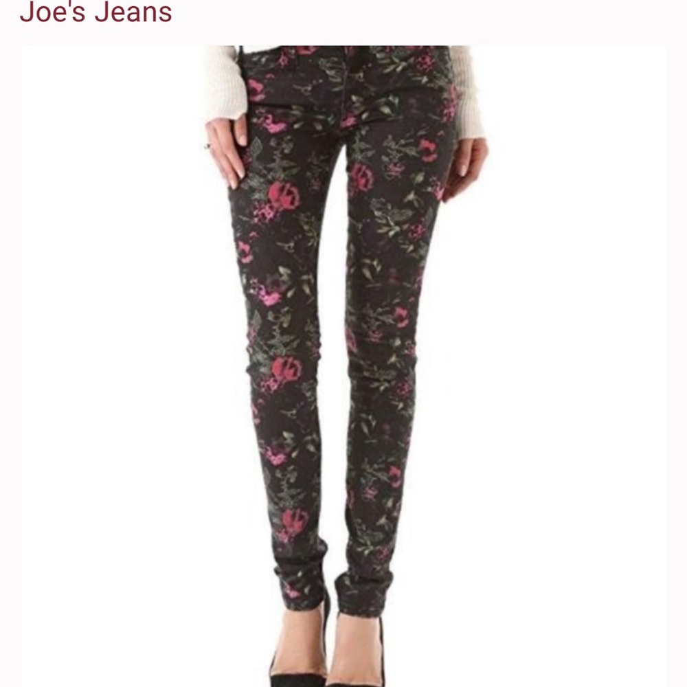 Joe’s Jeans The Skinny Electric Floral Black Skinny Jeans Women’s Size 27 NWT - Picture 3 of 10